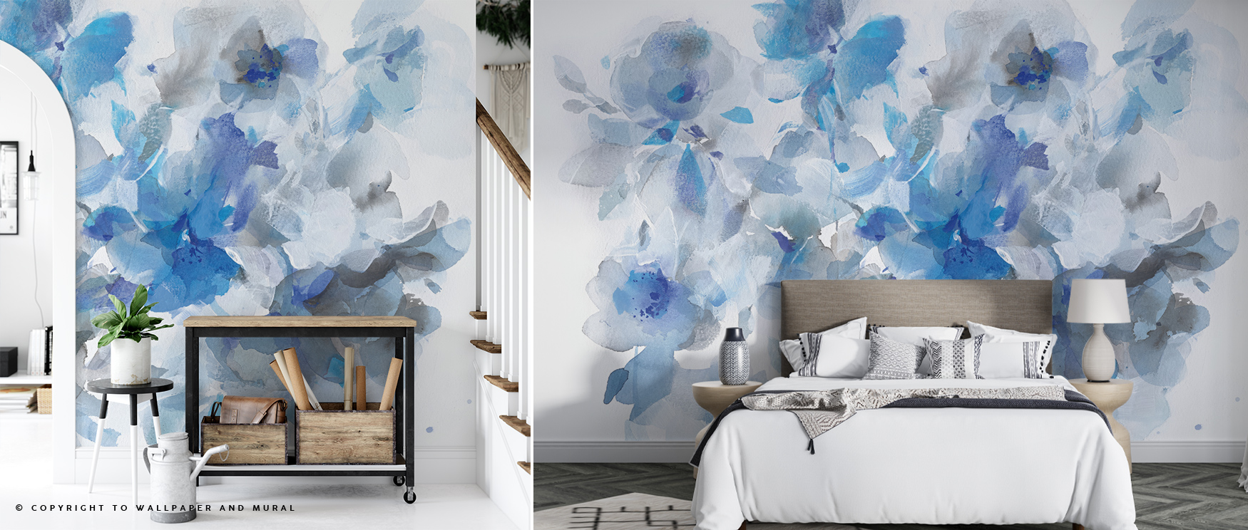 bedroom-with-large-floral-blue-wallpaper-textures-featuring-soft-blue-and-gray-watercolor-style-flowers-for-a-calming-ambiance Bedroom with large floral Blue Wallpaper Textures, featuring soft blue and gray watercolor-style flowers for a calming ambiance