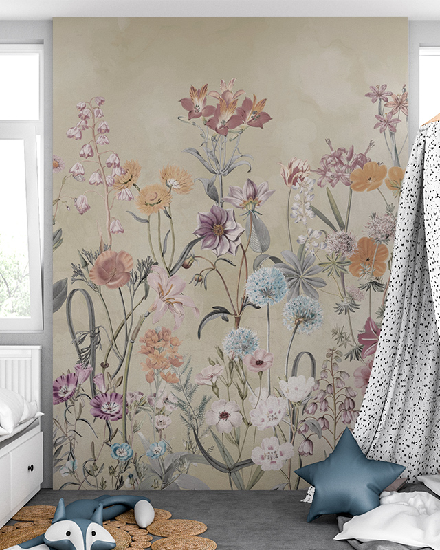 eco-friendly-wallpaper-featuring-a-soft-floral-design-with-a-children-s-play-area-in-front eco friendly wallpaper featuring a soft floral design with a children's play area in front