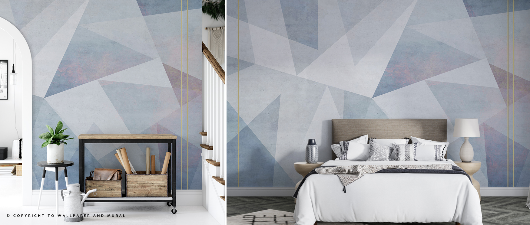 geometric-blue-wallpaper-patterns-in-a-modern-bedroom-with-a-neutral-color-scheme-and-minimalist-decor Geometric blue wallpaper patterns in a modern bedroom with a neutral color scheme and minimalist decor