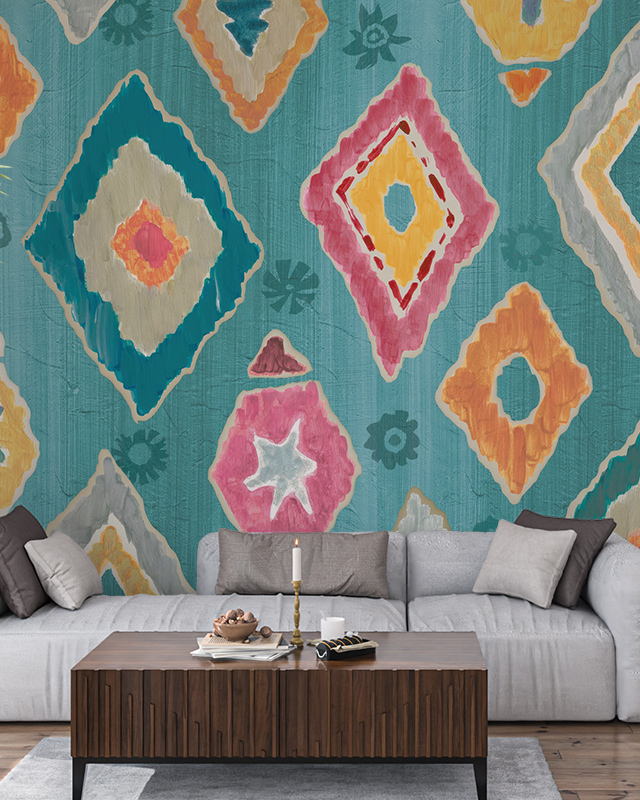 Colorful geometric pattern wallpaper with vibrant shapes, perfect Wallpaper for Different Workplaces to enhance creativity and energy Colorful geometric pattern wallpaper with vibrant shapes, perfect Wallpaper for Different Workplaces to enhance creativity and energy.