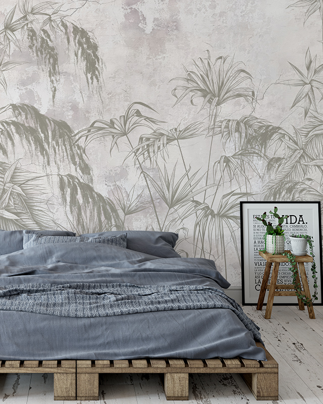 a-serene-bedroom-with-a-nature-inspired-vintage-wallpaper-wooden-bed-frame-and-decor-illustrating-how-to-choose-vintage-wallpaper-for-a-calming-space A serene bedroom with a nature-inspired vintage wallpaper, wooden bed frame, and decor, illustrating how to choose vintage wallpaper for a calming space.