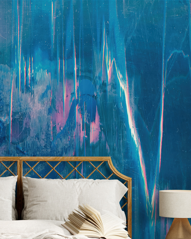 abstract-blue-and-pink-wallpaper-in-a-modern-bedroom-illustrating-william-morris-vs-modern-wallpaper-styles-contrast Abstract blue and pink wallpaper in a modern bedroom, illustrating William Morris vs. Modern Wallpaper Styles contrast.