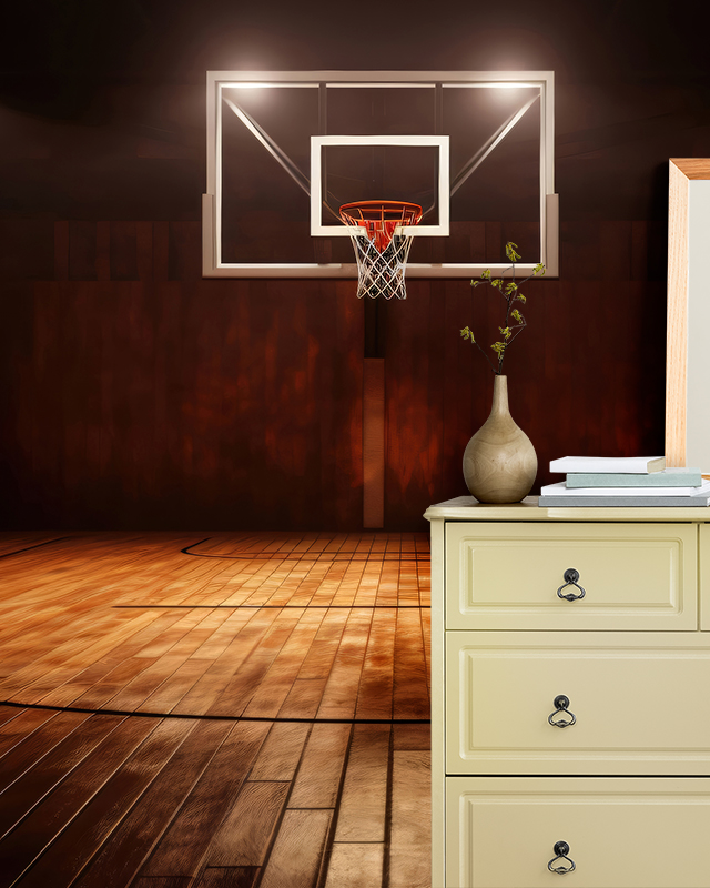 basketball-court-themed-wallpaper-in-a-teen-s-room-highlighting-the-benefits-of-using-wallpaper-in-teens-room-decor Basketball court-themed wallpaper in a teen's room, highlighting the benefits of using wallpaper in teens room decor.