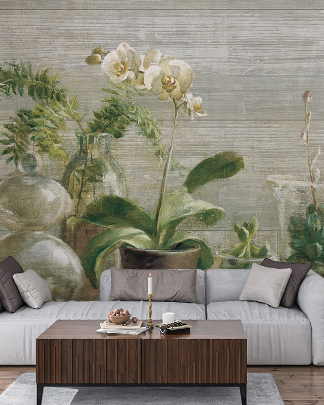 botanical-themed-wallpaper-with-orchids-and-greenery-providing-a-calming-atmosphere-perfect-wallpaper-for-different-workplaces Botanical-themed wallpaper with orchids and greenery, providing a calming atmosphere, perfect wallpaper for different workplaces.