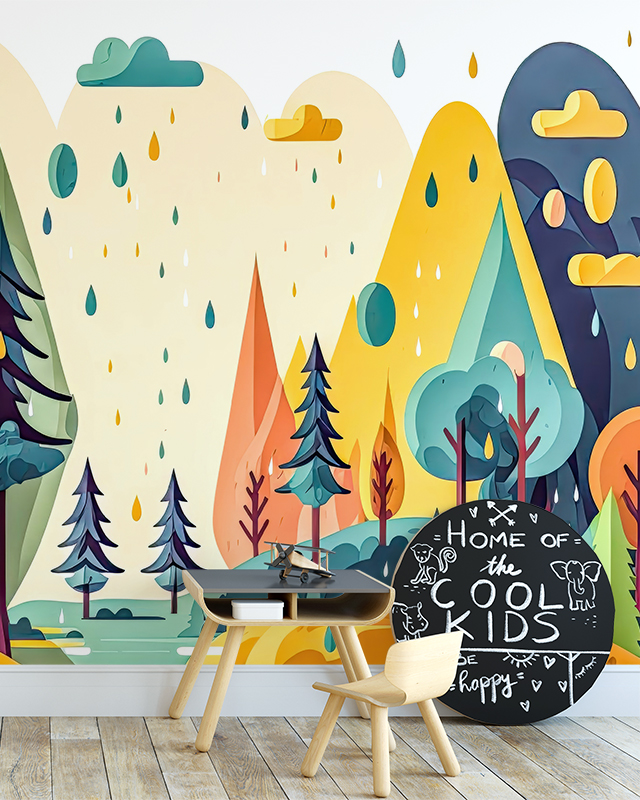 colorful-forest-themed-wallpaper-with-abstract-trees-and-rain-showcasing-popular-themes-for-teens-room-wallpapers Colorful forest-themed wallpaper with abstract trees and rain, showcasing popular themes for teens room wallpapers.