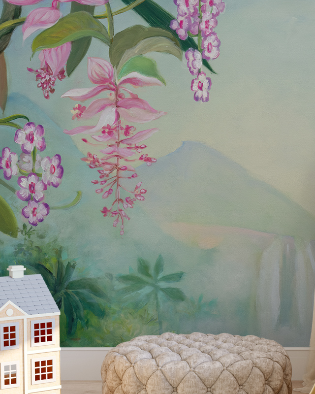 floral-wallpaper-with-pink-blossoms-and-greenery-in-a-serene-landscape-ideal-for-girls-teens-room-wallpaper Floral wallpaper with pink blossoms and greenery in a serene landscape, ideal for girls teens room wallpaper.