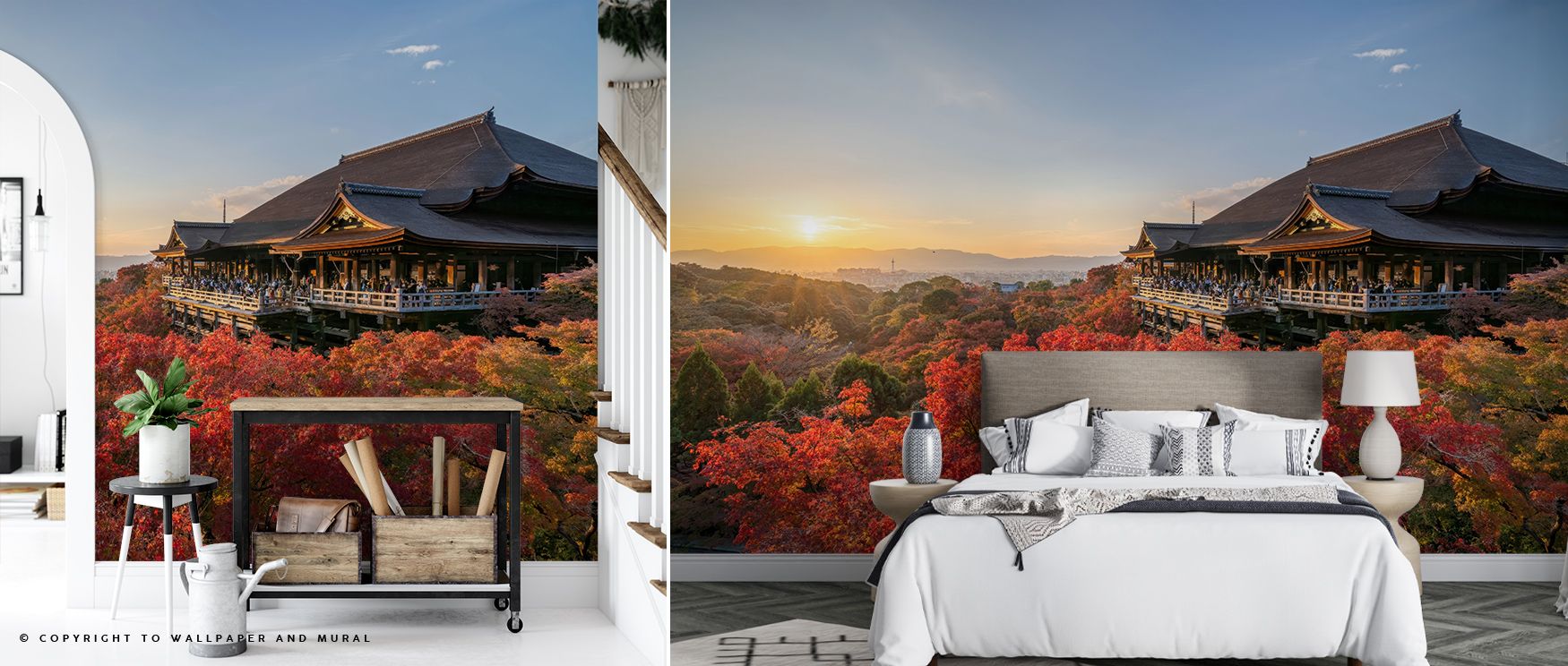 japandi-wallpaper-with-other-styles-featuring-a-serene-temple-scene-surrounded-by-vibrant-autumn-foliage-enhancing-any-room-s-tranquility Japandi wallpaper with other styles, featuring a serene temple scene surrounded by vibrant autumn foliage, enhancing any room's tranquility.