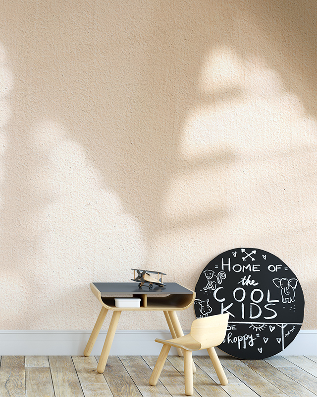 kids-table-and-chair-set-against-choosing-the-right-shade-of-beige-wallpaper-with-a-cool-kids-chalkboard-sign Kids' table and chair set against Choosing the Right Shade of Beige wallpaper, with a "Cool Kids" chalkboard sign.