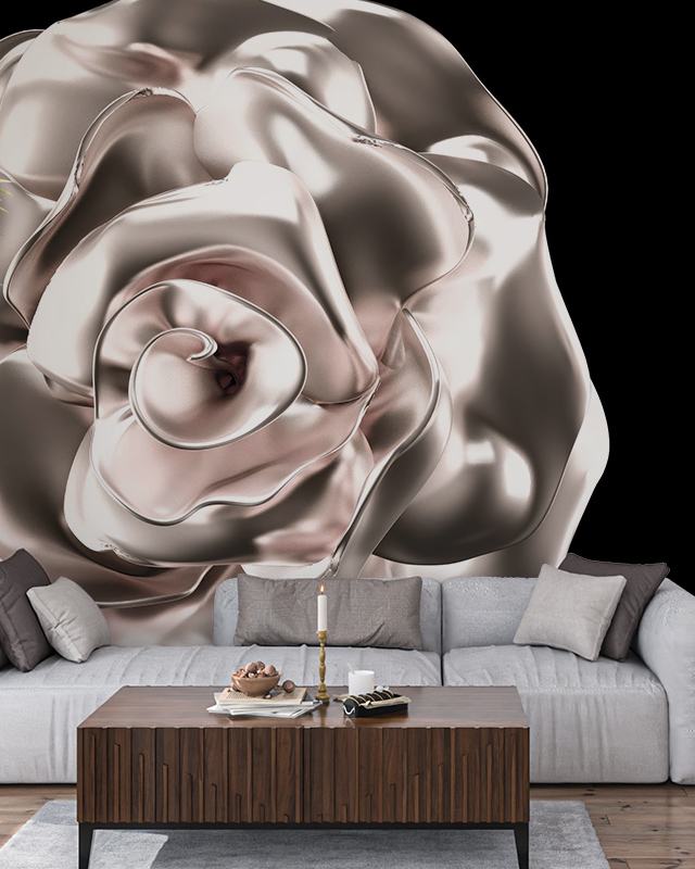 metallic-rose-design-peel-and-stick-wallpaper-trends-behind-a-modern-grey-sofa-and-wooden-coffee-table-with-decor Metallic rose design Peel and Stick Wallpaper trends behind a modern grey sofa and wooden coffee table with decor.