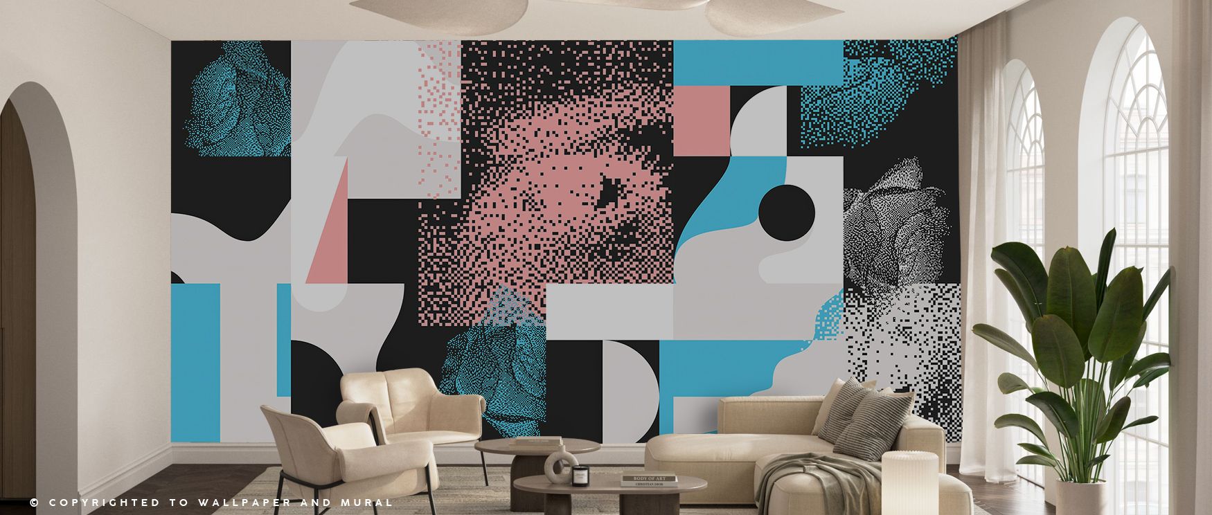 modern-living-room-featuring-abstract-geometric-peel-and-stick-wallpaper-for-rental-space-creating-a-bold-statement-wall Modern living room featuring abstract geometric peel and stick wallpaper for rental space, creating a bold statement wall.