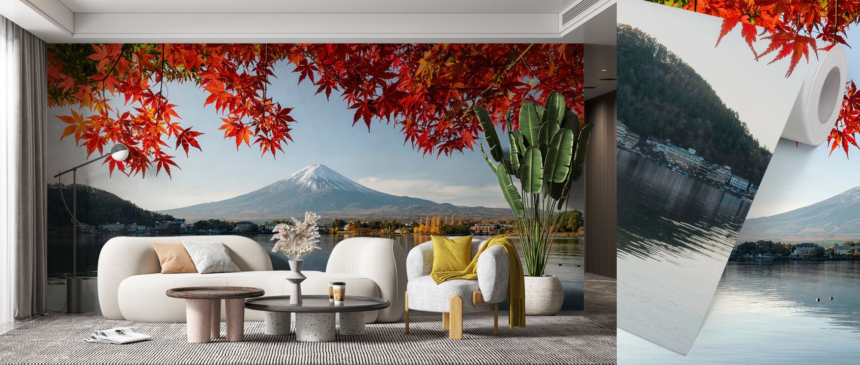 scenic-wallpaper-of-mount-fuji-with-vibrant-red-autumn-leaves-ideal-wallpaper-for-different-workplaces-to-inspire-creativity-and-calm Scenic wallpaper of Mount Fuji with vibrant red autumn leaves, ideal Wallpaper for Different Workplaces to inspire creativity and calm.