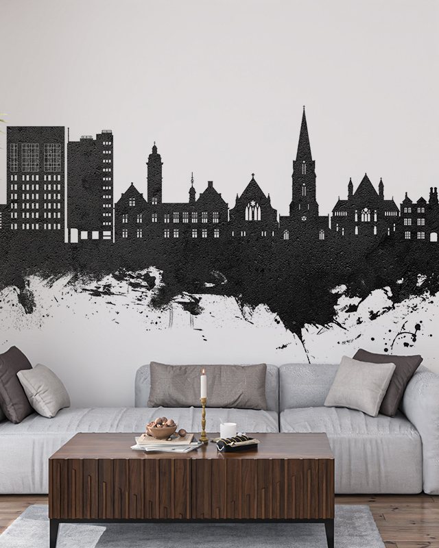 black-city-skyline-urban-wallpaper-for-different-room-types-creating-a-dramatic-focal-point-in-a-modern-living-room Black city skyline urban wallpaper for different room types, creating a dramatic focal point in a modern living room.