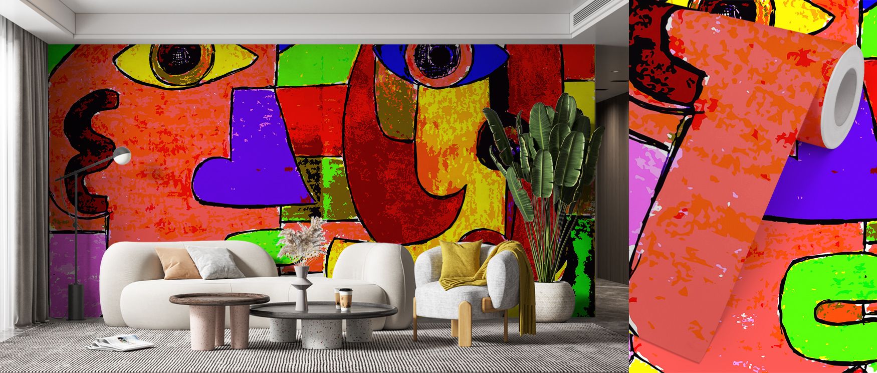 vibrant-abstract-mural-with-bold-colorful-shapes-and-faces-a-perfect-bright-wallpaper-for-different-design-styles Vibrant abstract mural with bold, colorful shapes and faces, a perfect bright wallpaper for different design styles.