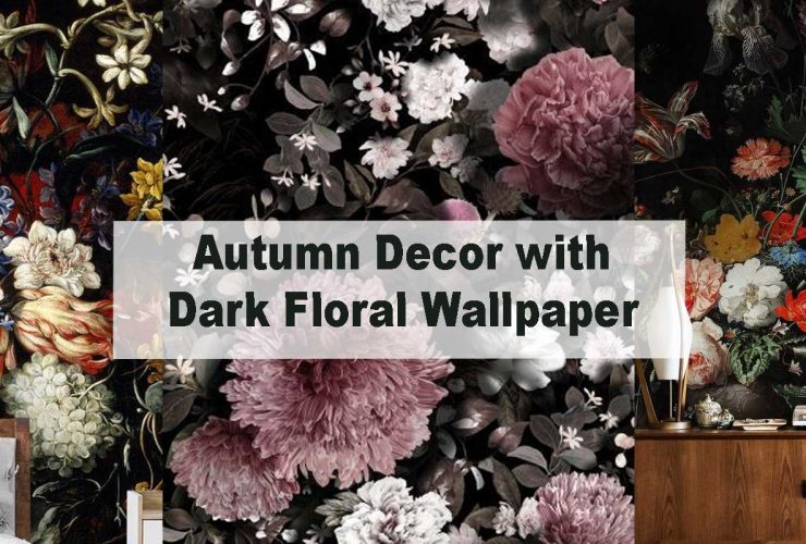 Autumn Decor with Dark Floral Wallpaper