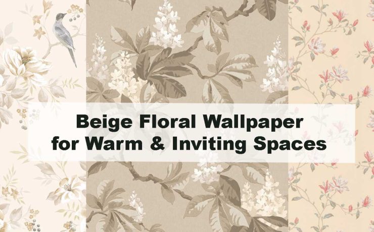 Beige Floral Wallpaper for Warm & Inviting Spaces