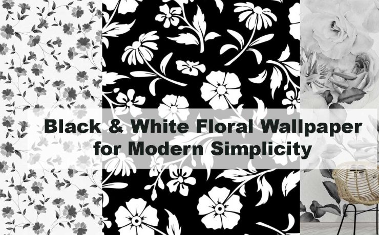 Black & White Floral Wallpaper for Modern Simplicity