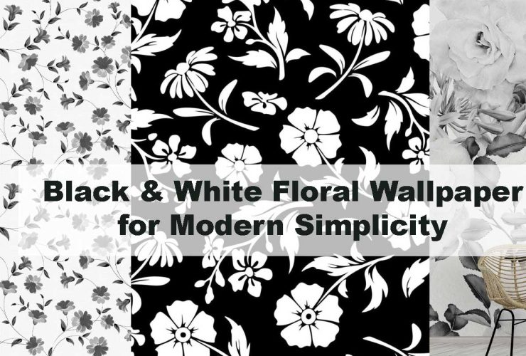 Black & White Floral Wallpaper for Modern Simplicity