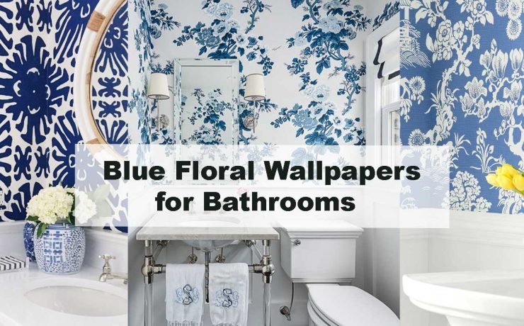 Blue Floral Wallpapers for Bathrooms