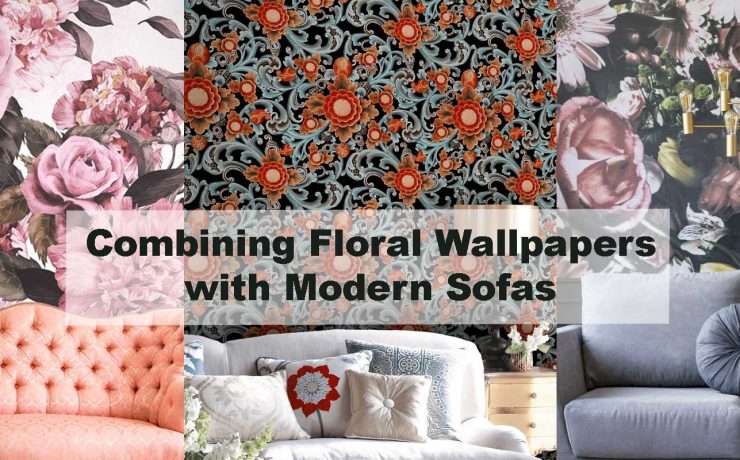 Combining Floral Wallpapers with Modern Sofas