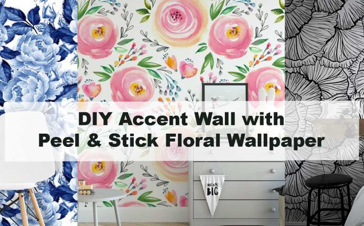 DIY Accent Wall with Peel & Stick Floral Wallpaper