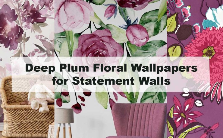 Deep Plum Floral Wallpapers for Statement Walls