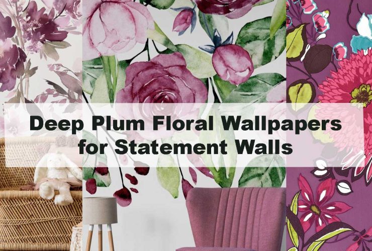 Deep Plum Floral Wallpapers for Statement Walls