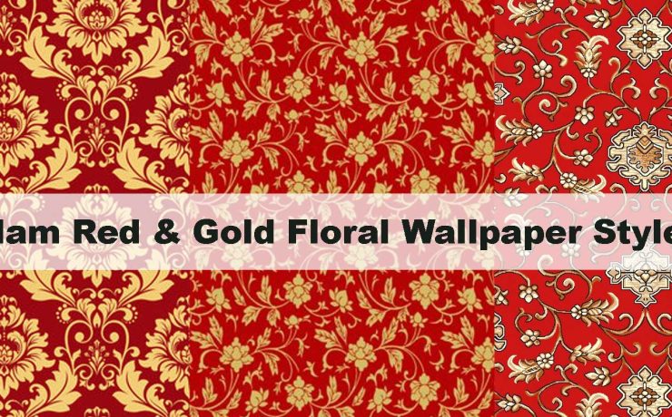 Glam Red & Gold Floral Wallpaper Styles