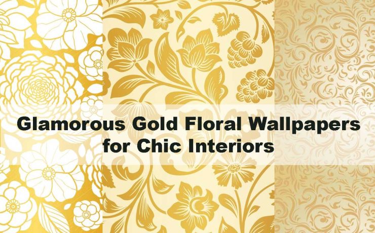 Glamorous Gold Floral Wallpapers for Chic Interiors