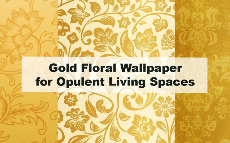 Gold Floral Wallpaper for Opulent Living Spaces