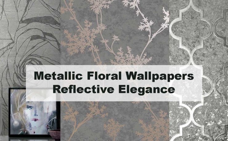 Metallic Floral Wallpapers – Reflective Elegance