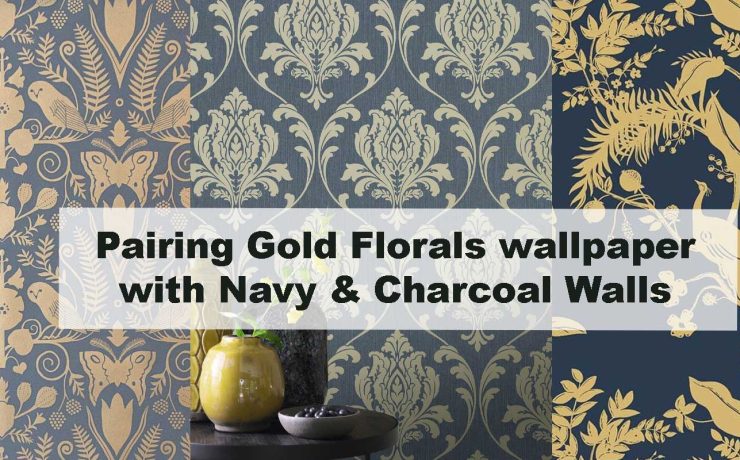 Pairing Gold Florals with Navy & Charcoal Walls