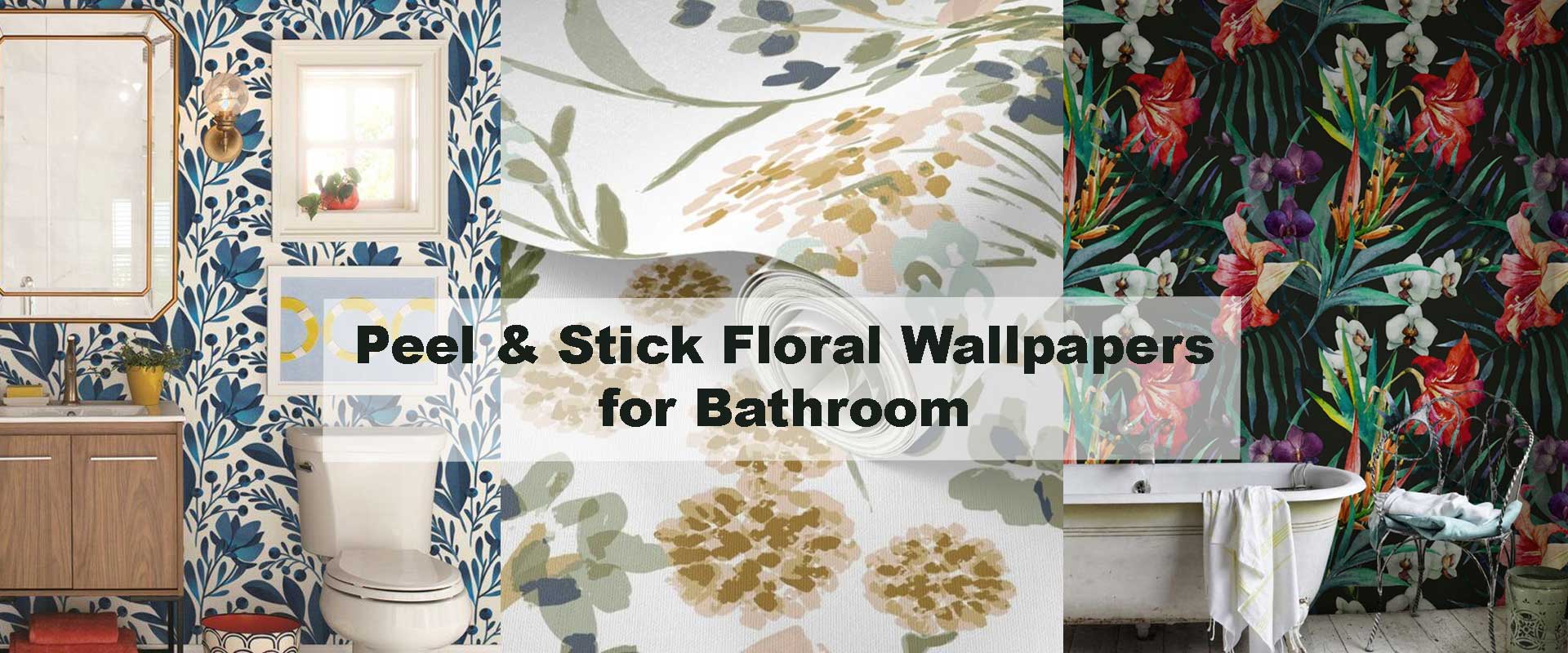 Peel & Stick Floral Wallpapers for Bathroom