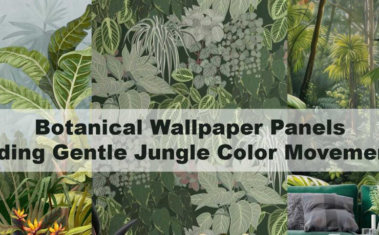 Botanical Wallpaper Panels Adding Gentle Jungle Color Movements