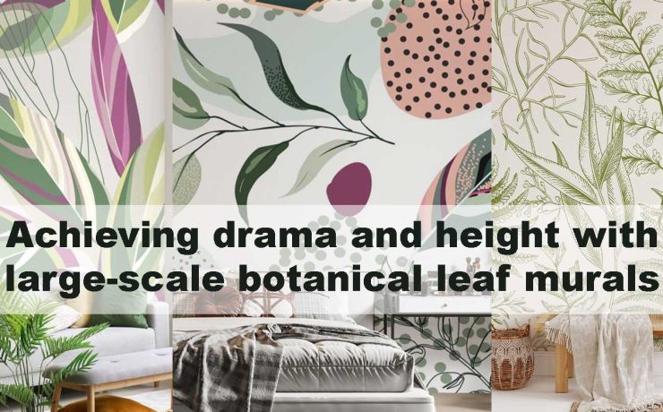 Achieving drama and height with large-scale botanical leaf murals