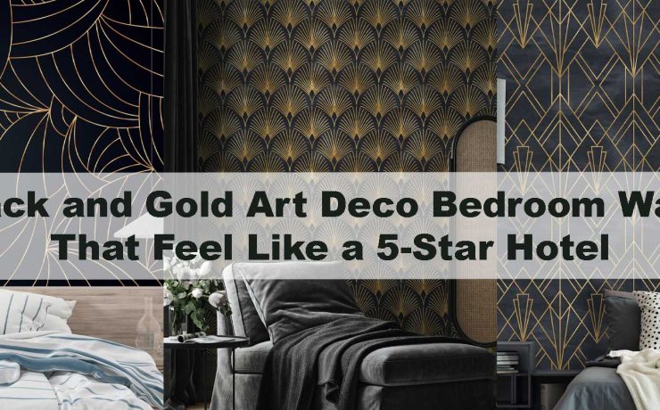 Black and Gold Art Deco Bedroom Walls That Feel Like a 5-Star Hotel