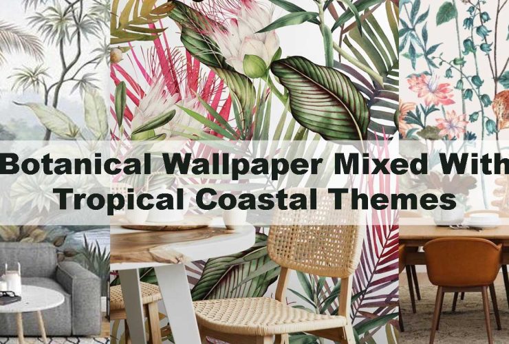 Botanical Wallpaper Mixed With Tropical Coastal Themes