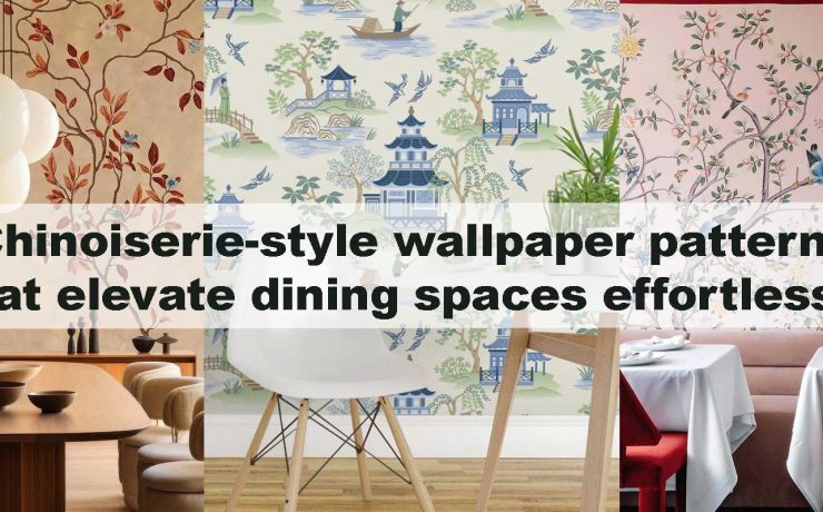 Chinoiserie-style wallpaper patterns that elevate dining spaces effortlessly