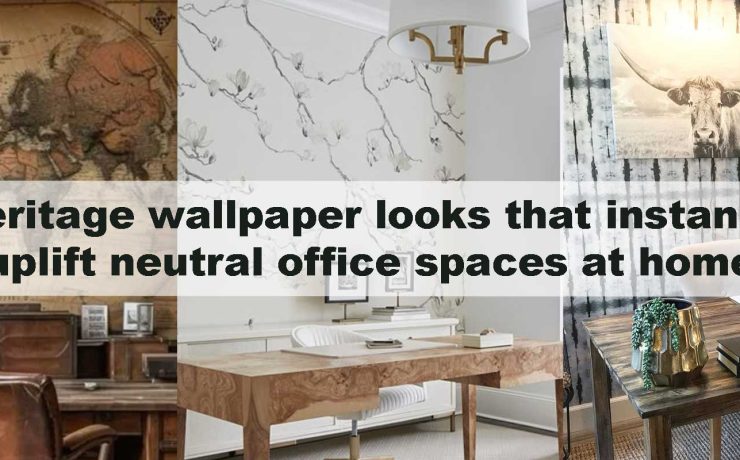 Heritage wallpaper looks that instantly uplift neutral office spaces at home
