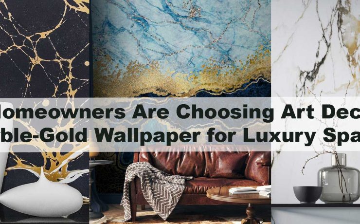Homeowners Are Choosing Art Deco Marble-Gold Wallpaper for Luxury Spaces