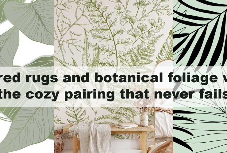 Layered rugs and botanical foliage walls: the cozy pairing that never fails
