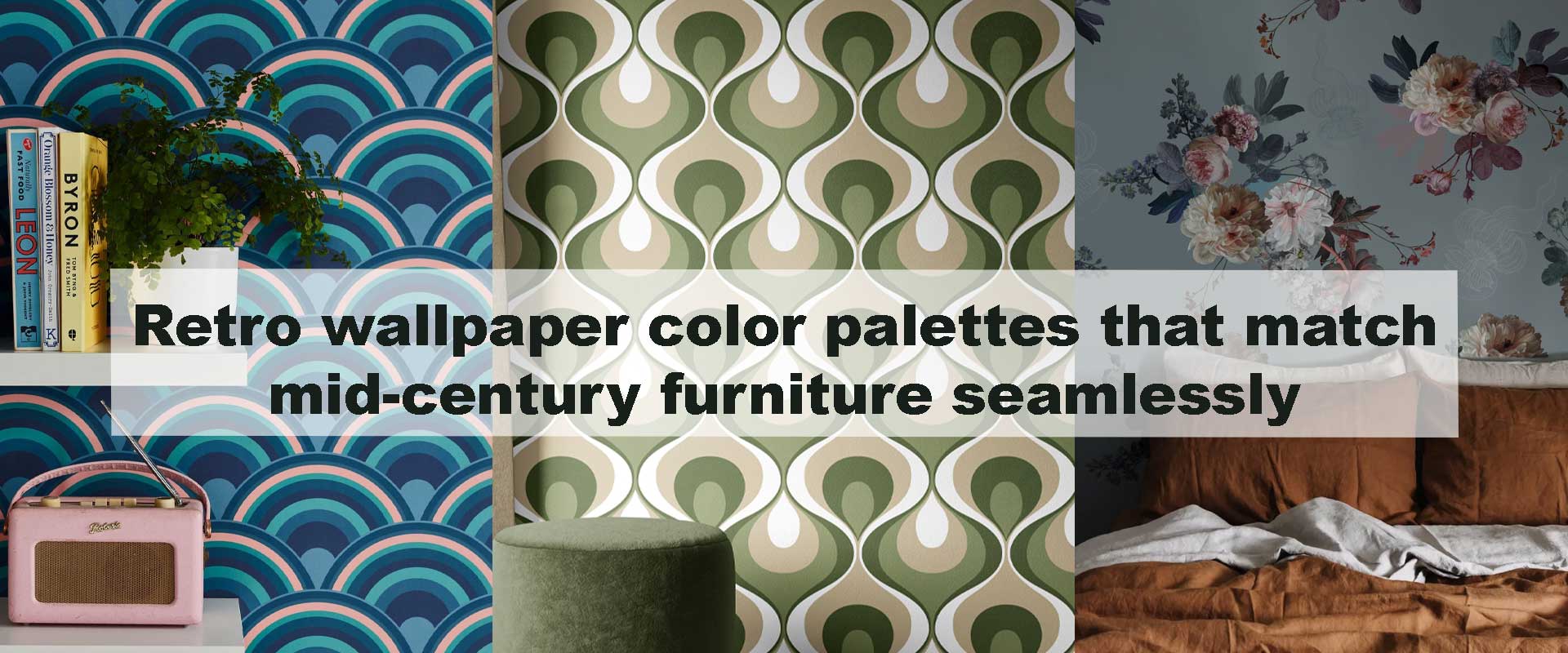 Retro wallpaper color palettes that match mid-century furniture seamlessly