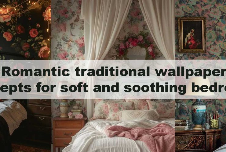 Romantic traditional wallpaper concepts for soft and soothing bedrooms