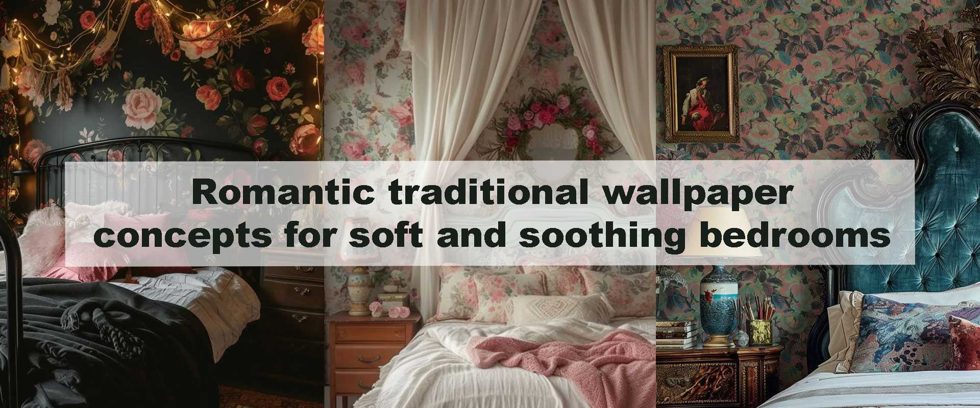 Romantic traditional wallpaper concepts for soft and soothing bedrooms