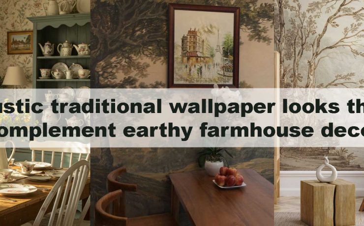Rustic traditional wallpaper looks that complement earthy farmhouse decor