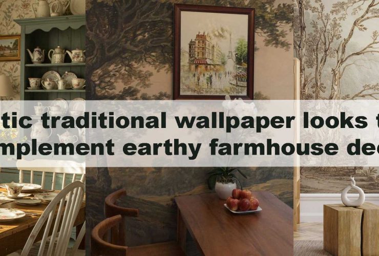 Rustic traditional wallpaper looks that complement earthy farmhouse decor
