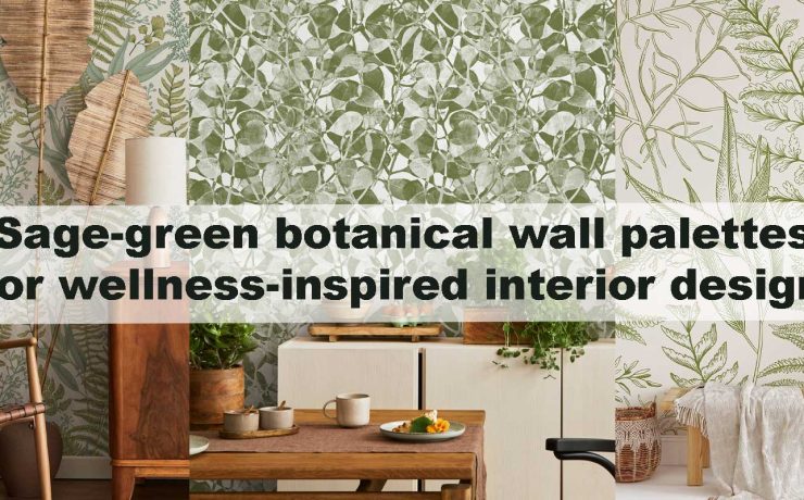 Sage-green botanical wall palettes for wellness-inspired interior design