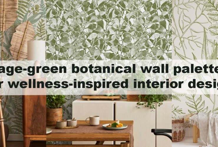 Sage-green botanical wall palettes for wellness-inspired interior design