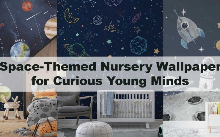 Space-Themed Nursery Wallpaper for Curious Young Minds
