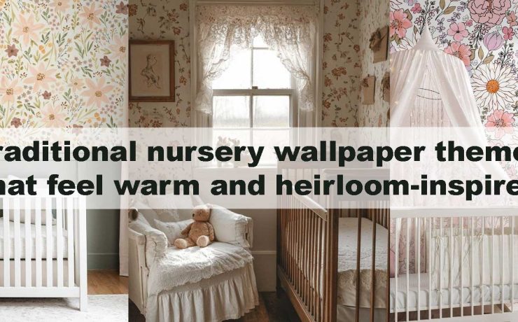 Traditional nursery wallpaper themes that feel warm and heirloom-inspired