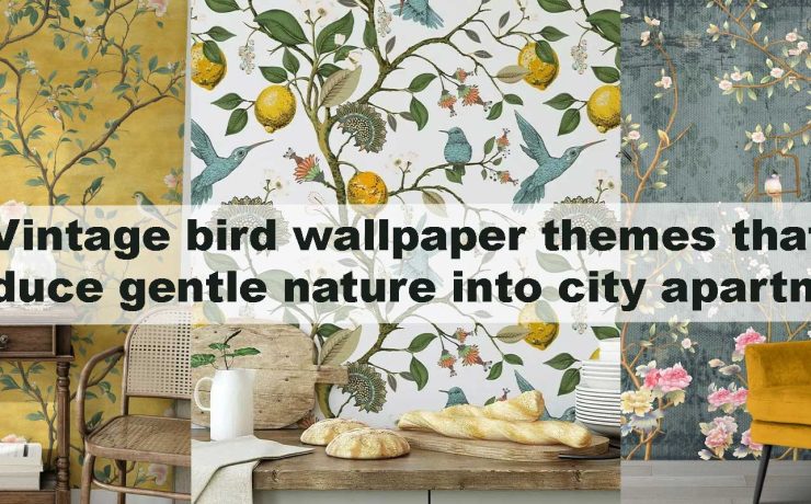 Vintage bird wallpaper themes that introduce gentle nature into city apartments